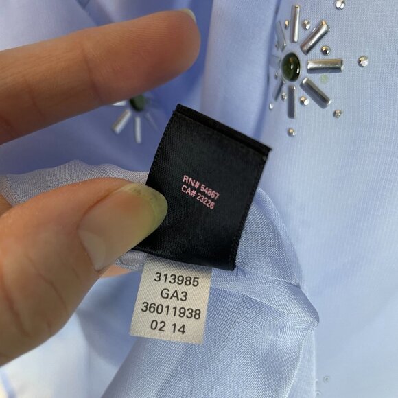 Victoria's Secret Light Blue Studded Boho Chic Sheer Ethereal Blouse Small - Picture 5 of 8